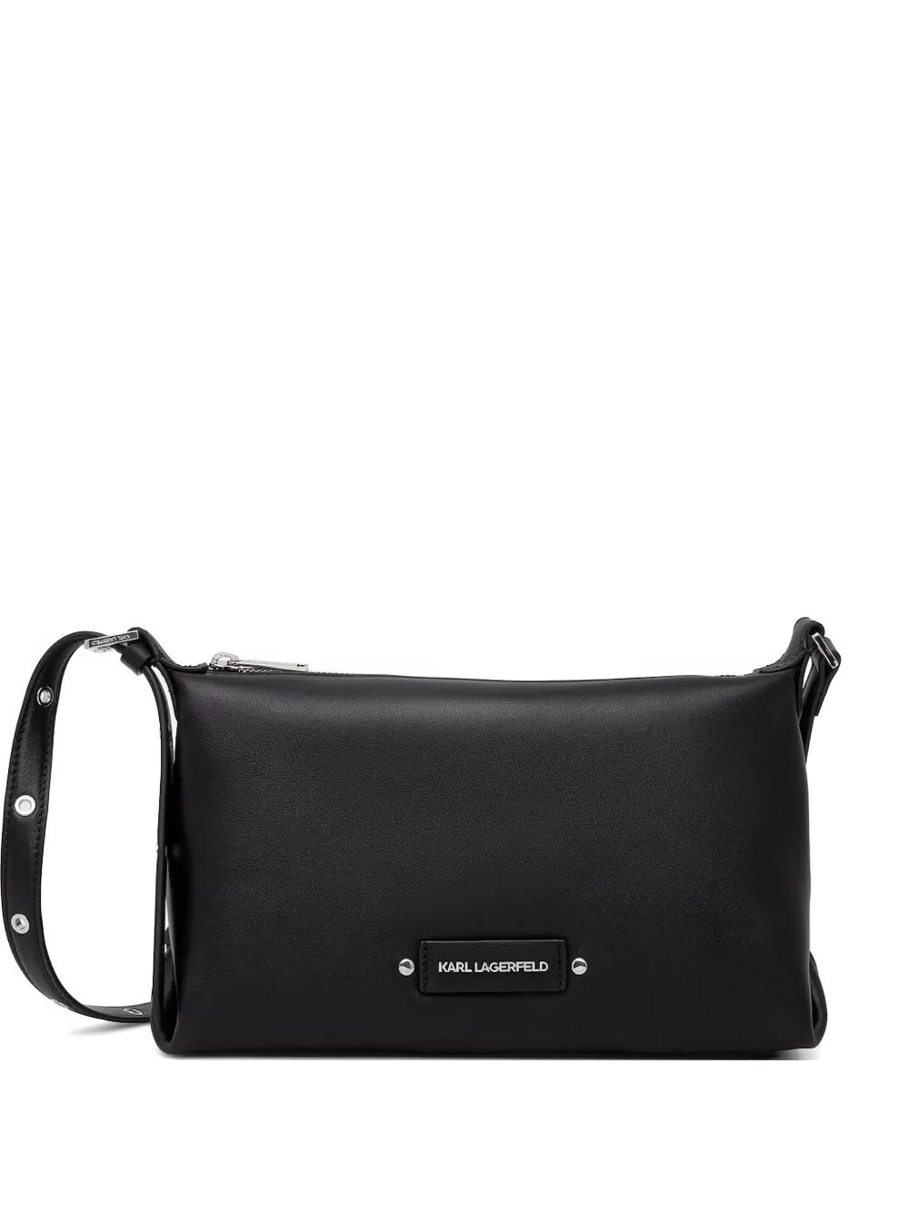 Karl Lagerfeld logo-plaque eyelet-embellished shoulder bag - Nero