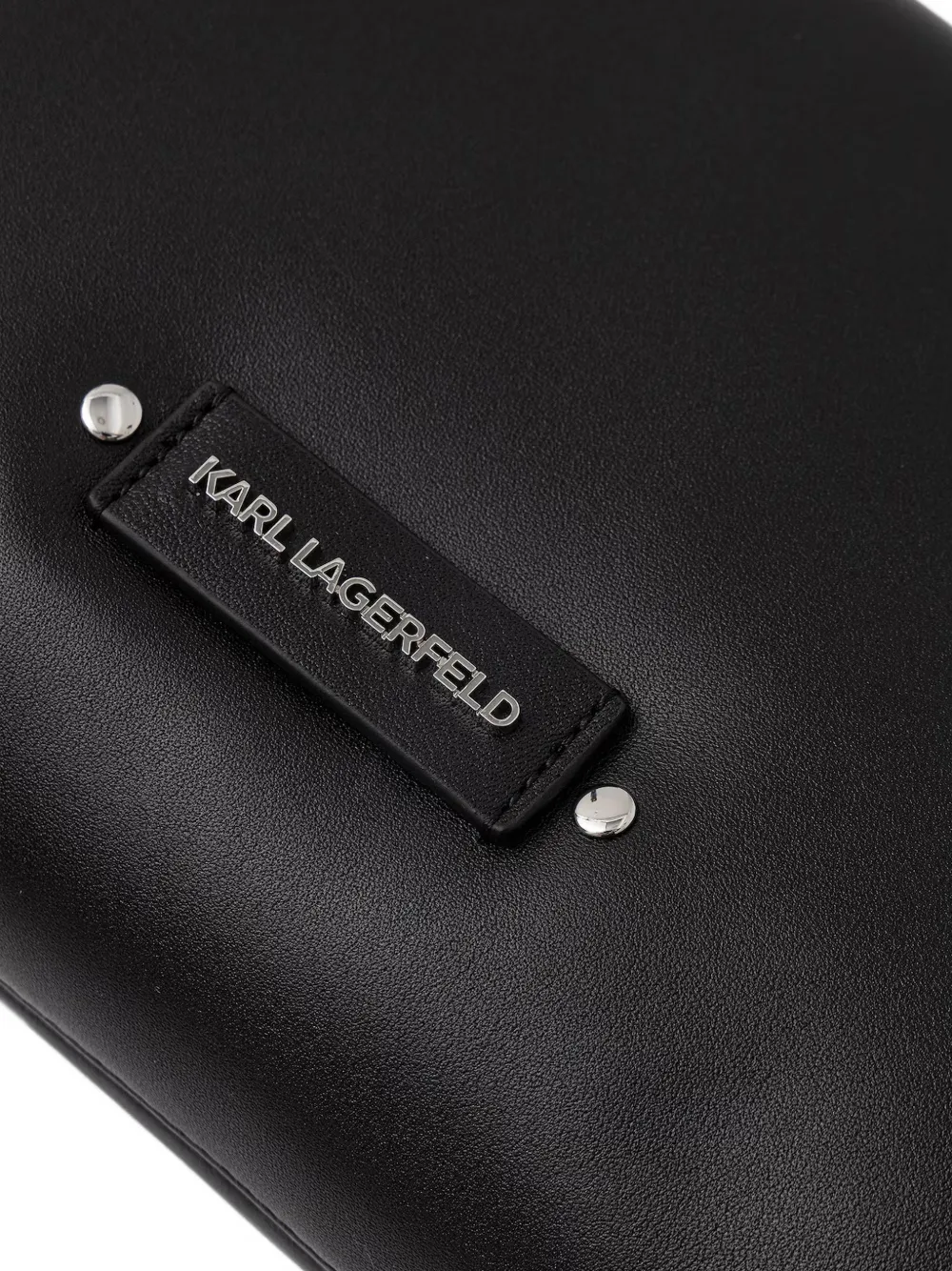 Karl Lagerfeld Schoudertas met logo-plakkaat en ringlets Zwart