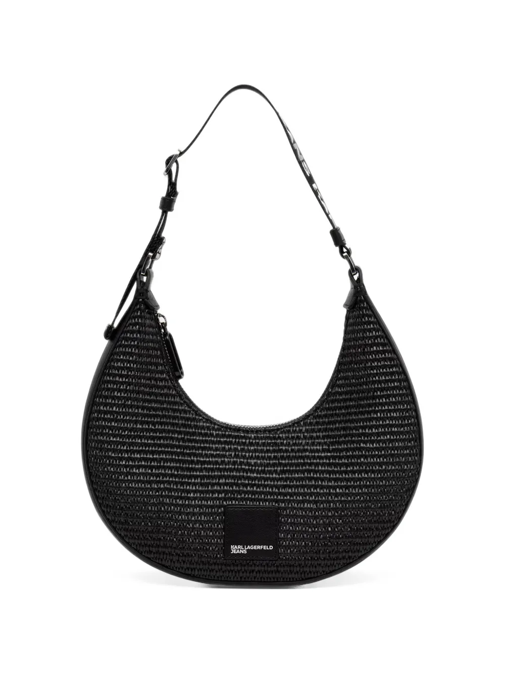 Karl Lagerfeld Jeans woven-design logo-strap tote bag Zwart