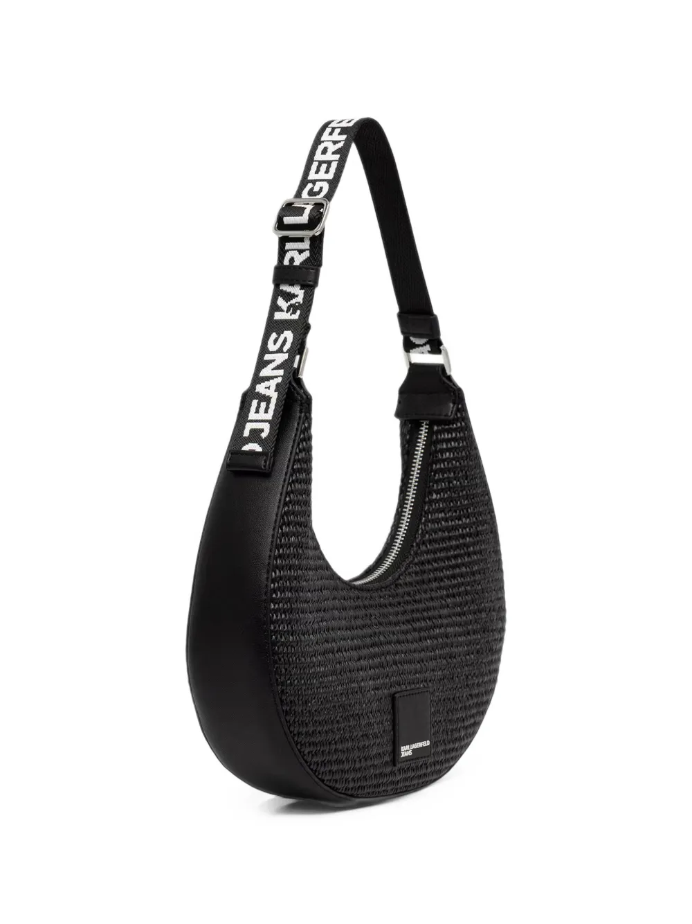 Karl Lagerfeld Jeans woven-design logo-strap tote bag Zwart