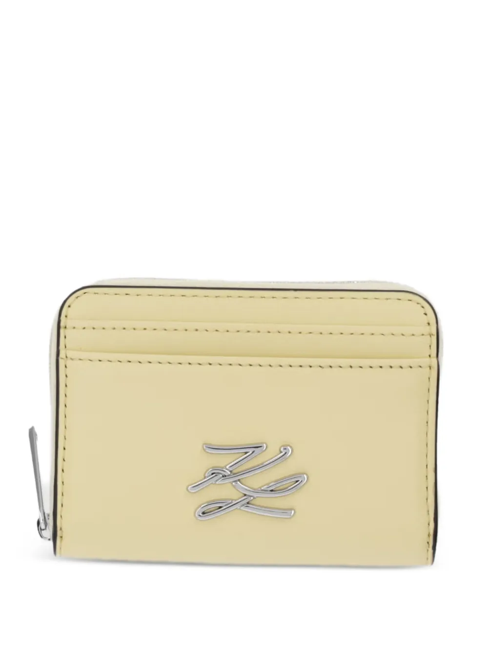 Karl Lagerfeld Small K/Autograph logo-plaque cardholder wallet - Giallo