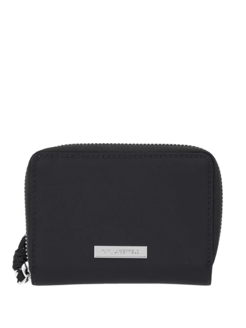 Karl Lagerfeld logo-plaque zip-around wallet - Nero