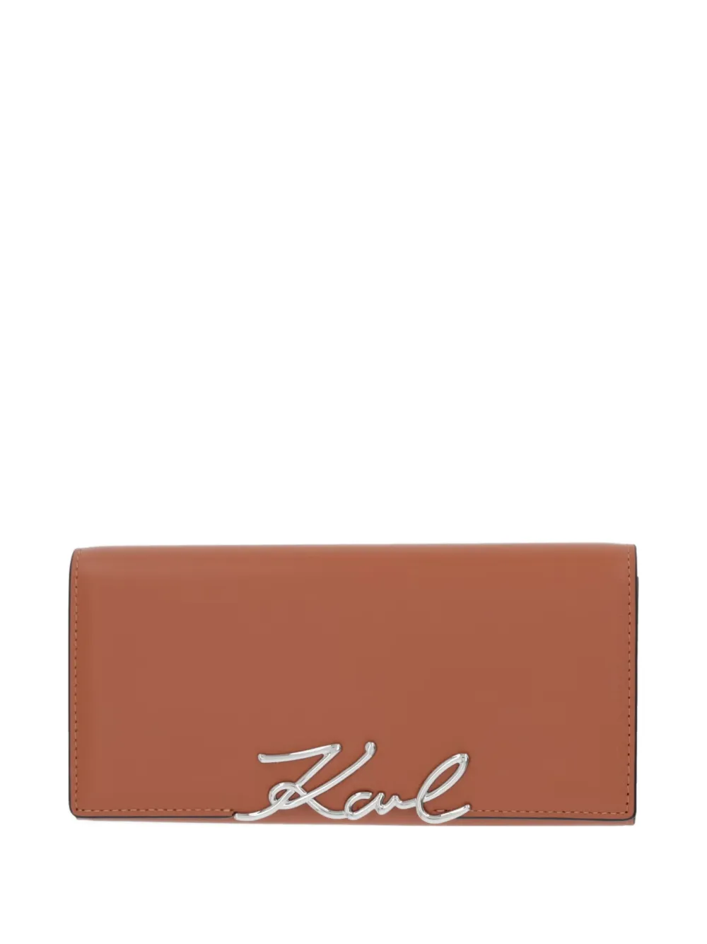 Karl Lagerfeld K/Signature continental logo-plaque wallet - Marrone