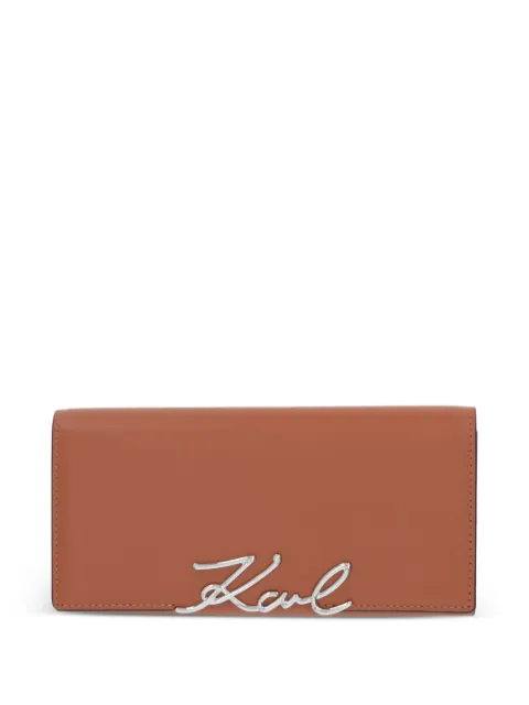 Karl Lagerfeld K/Signature continental logo-plaque wallet