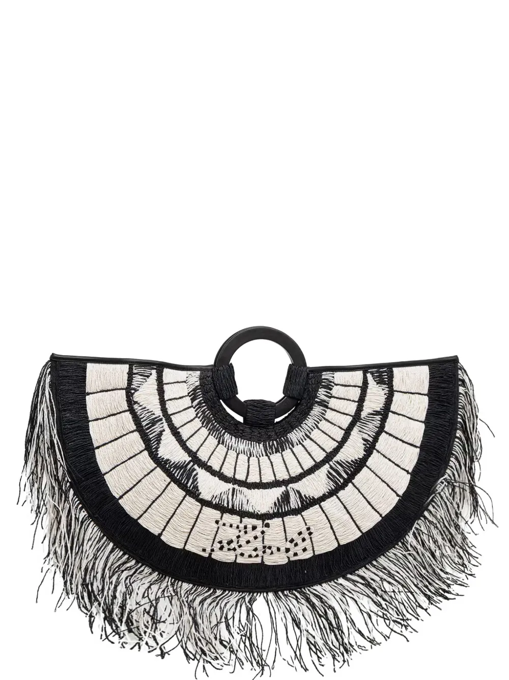 Karl Lagerfeld fringe-trimmed embroidered tote bag - Schwarz