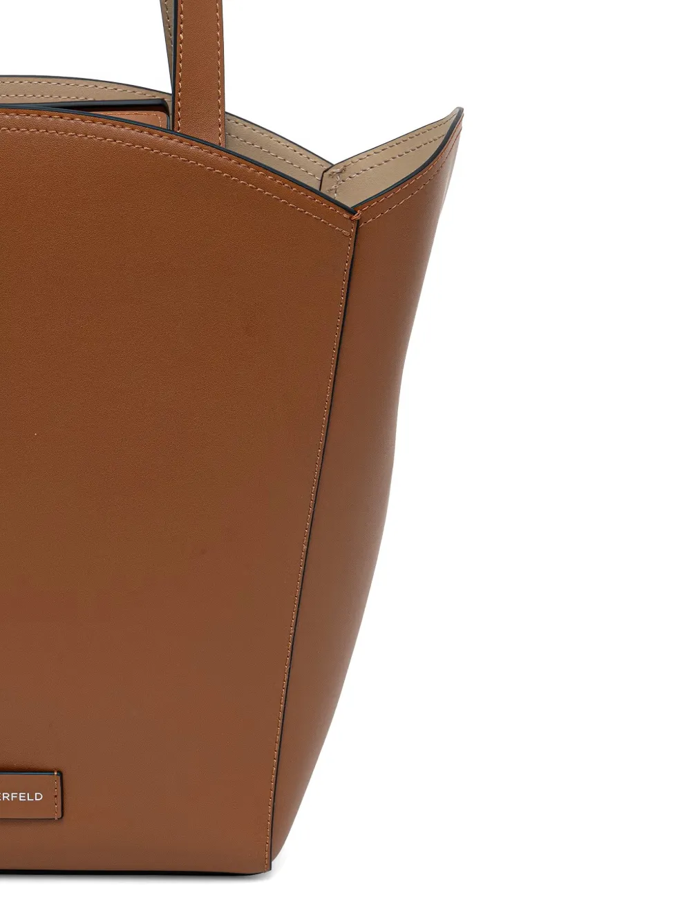 Karl Lagerfeld Shopper met geperforeerd logo Bruin