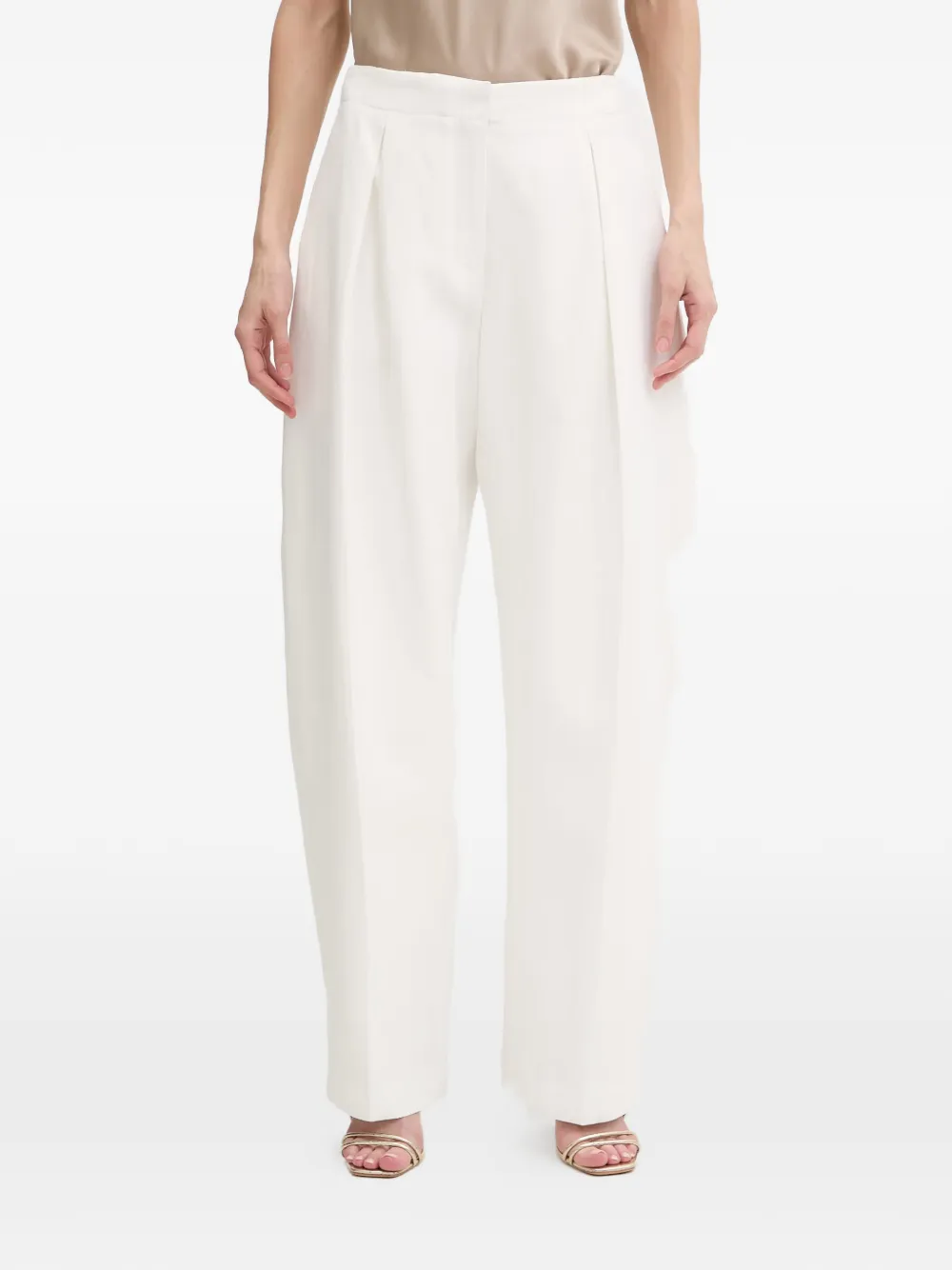 Karl Lagerfeld pleated wide-leg trousers - Weiß