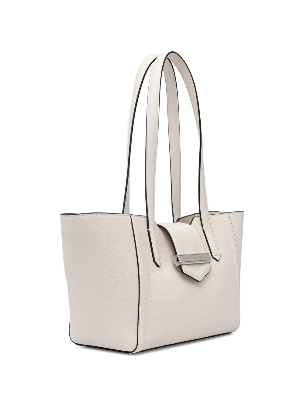 Karl Lagerfeld Shopper van bewerkt leer met logo-plakkaat Beige
