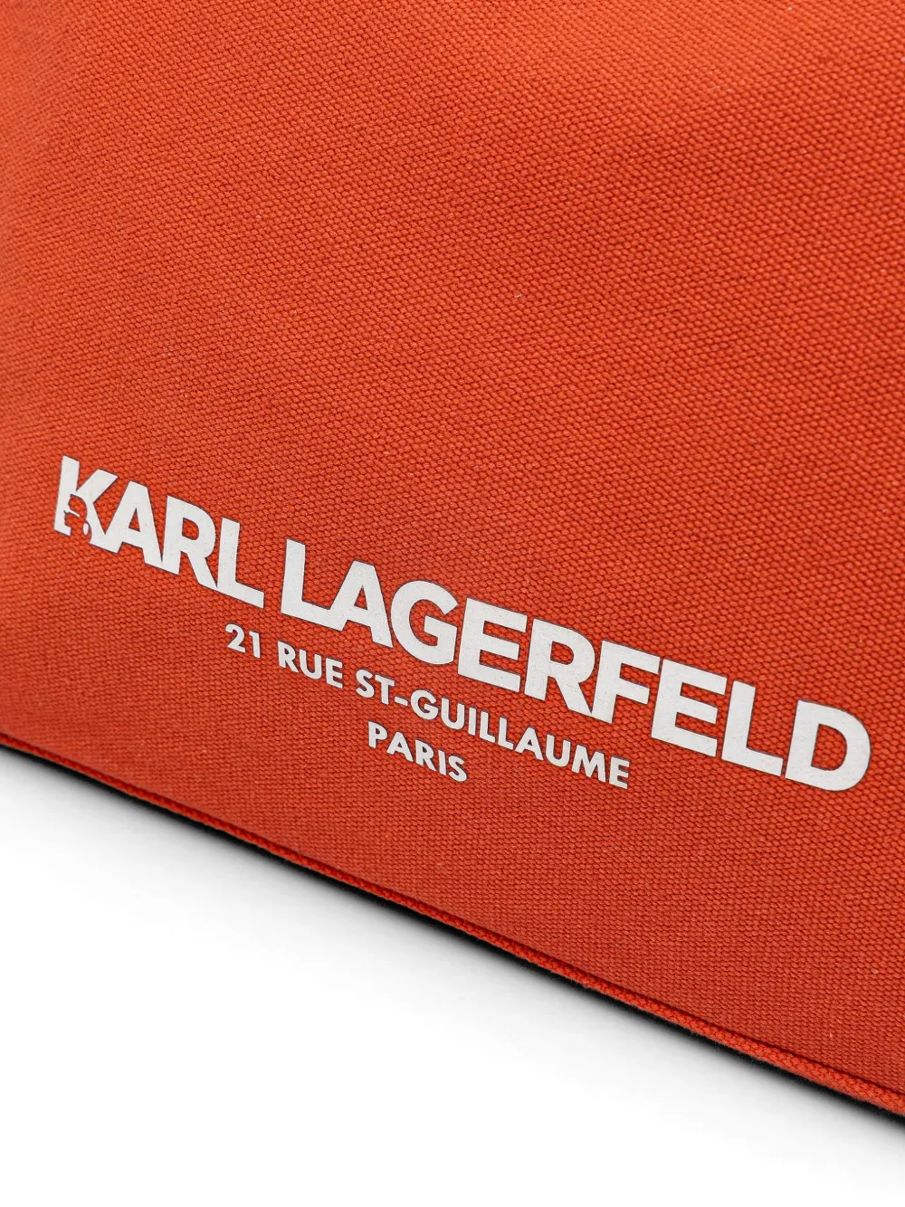 Karl Lagerfeld Shopper met logo-print en franje Oranje