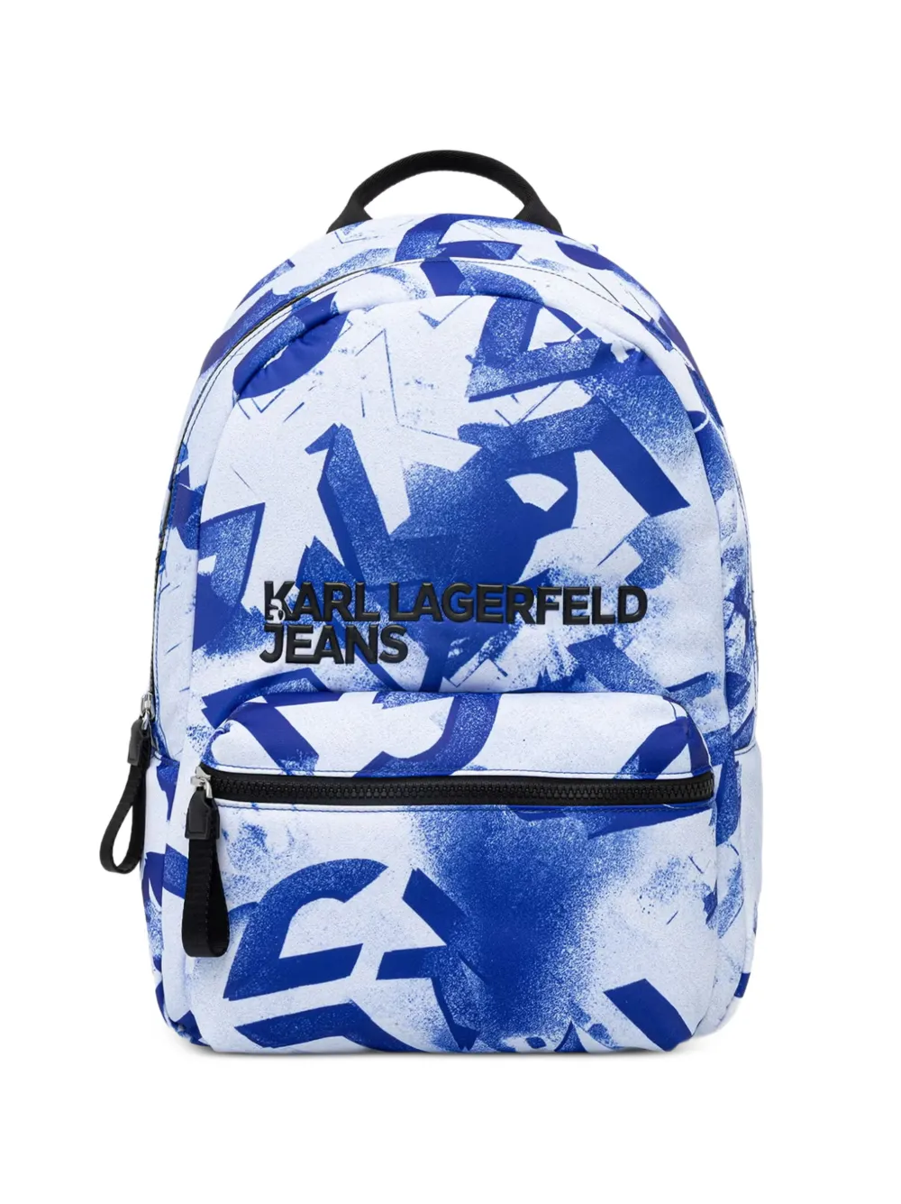 Karl Lagerfeld Jeans graffiti-print logo-patch backpack - Bianco