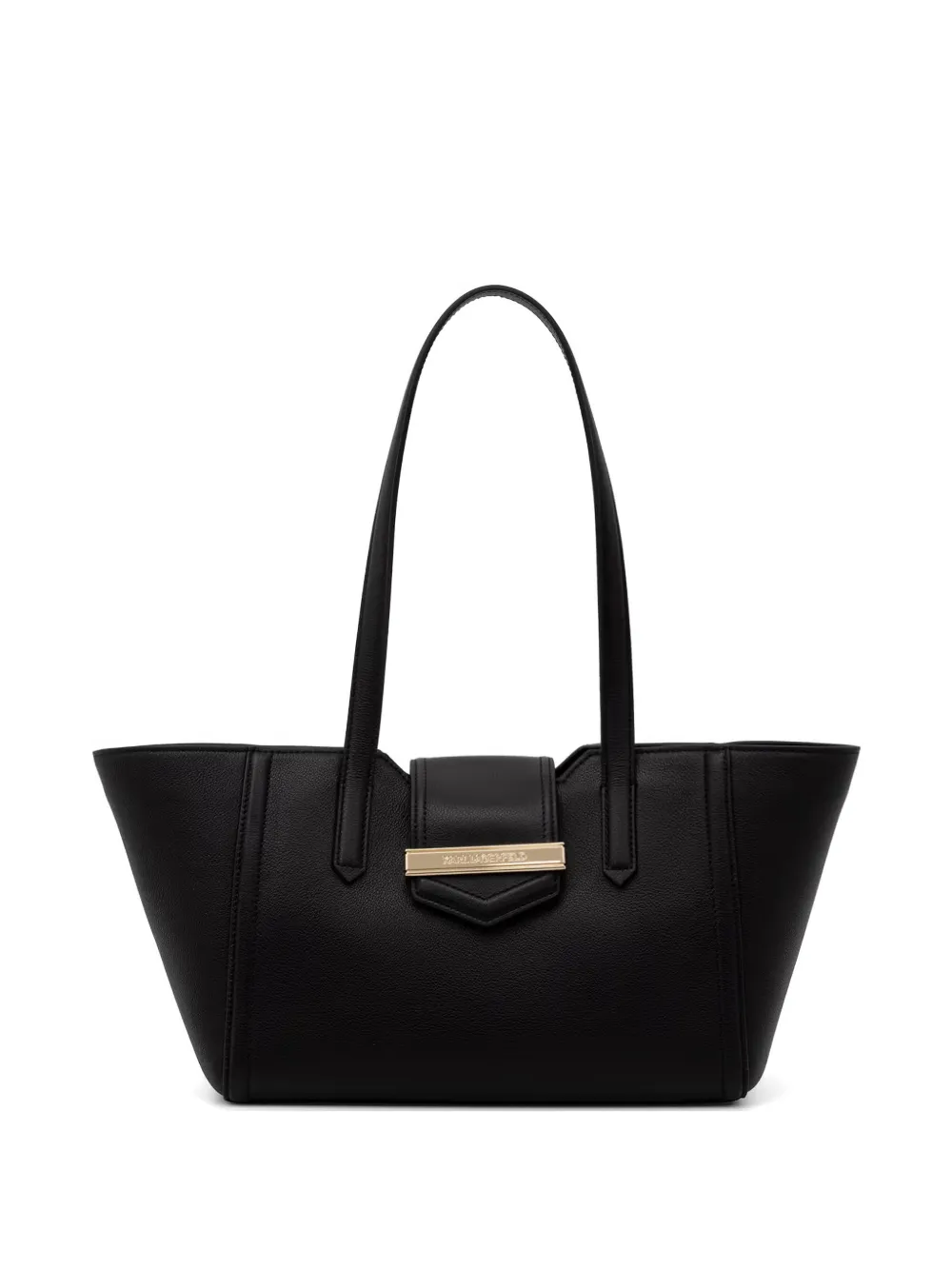 Karl Lagerfeld logo-plaque pebbled tote bag - Nero