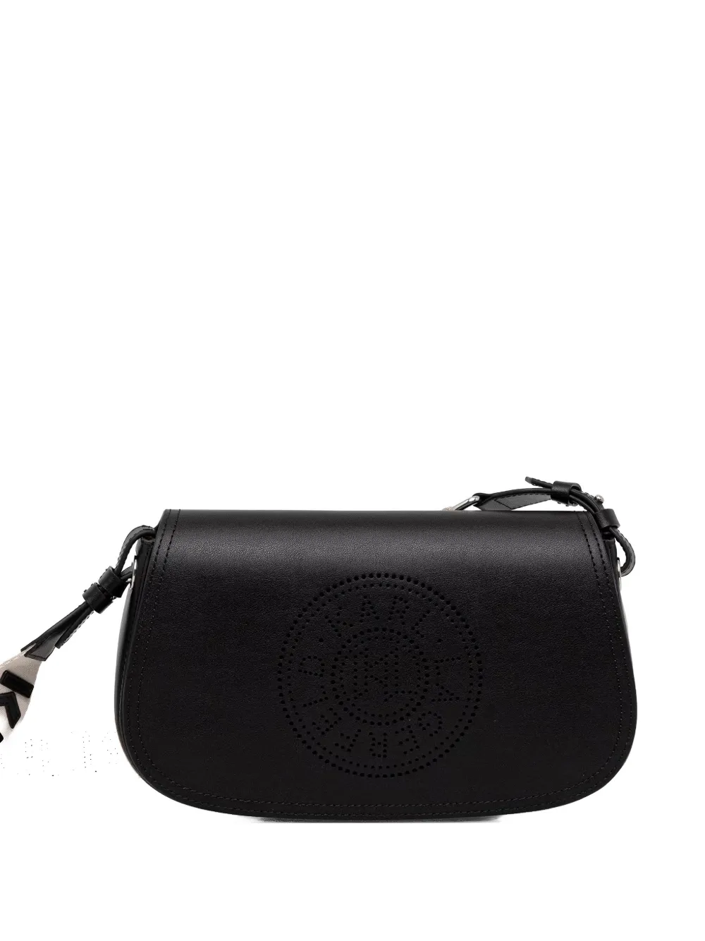 Karl Lagerfeld perforated-logo leather crossbody bag - Nero