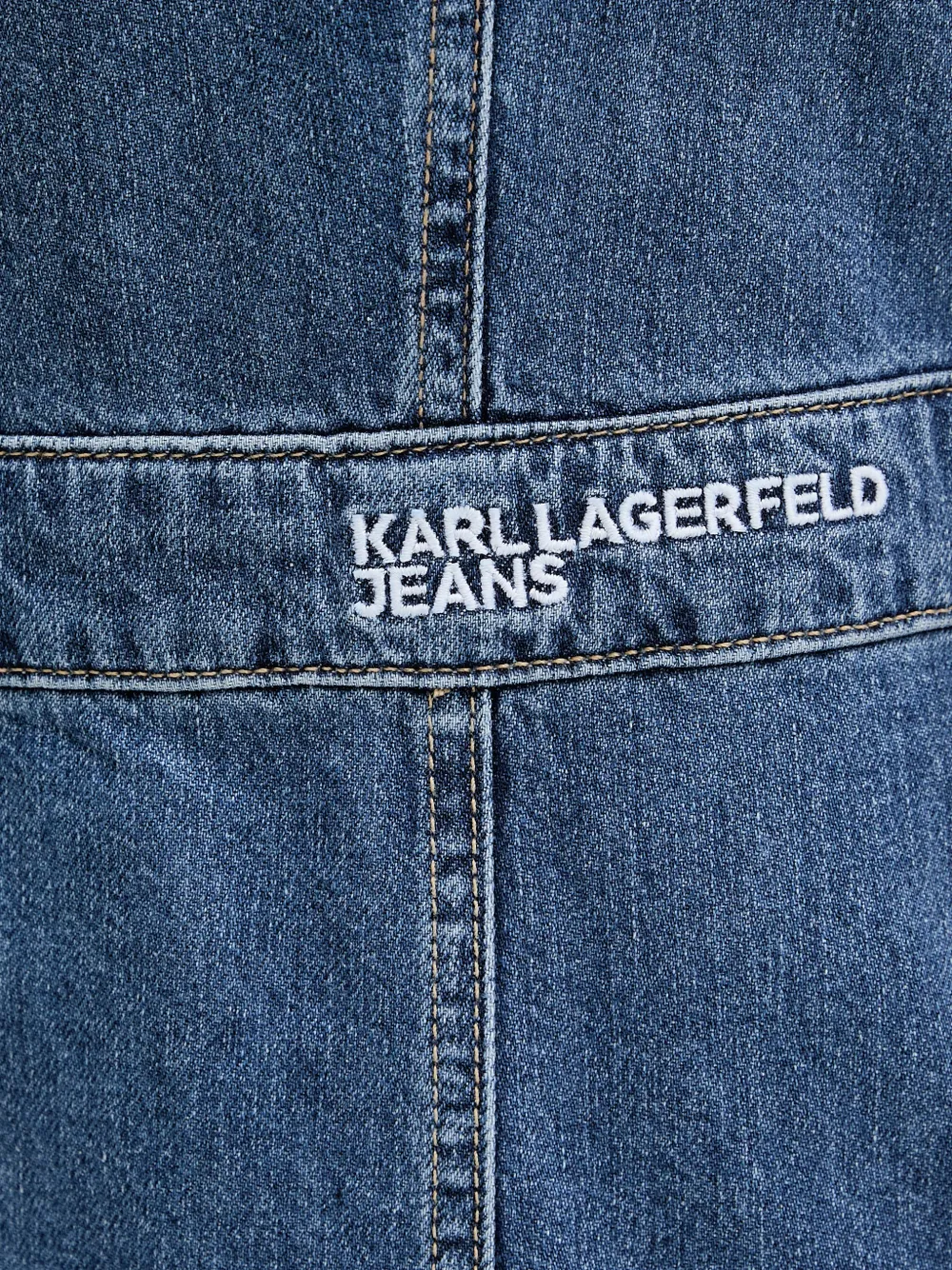 Karl Lagerfeld Jeans Jurk met gestrikt bandje en split Blauw