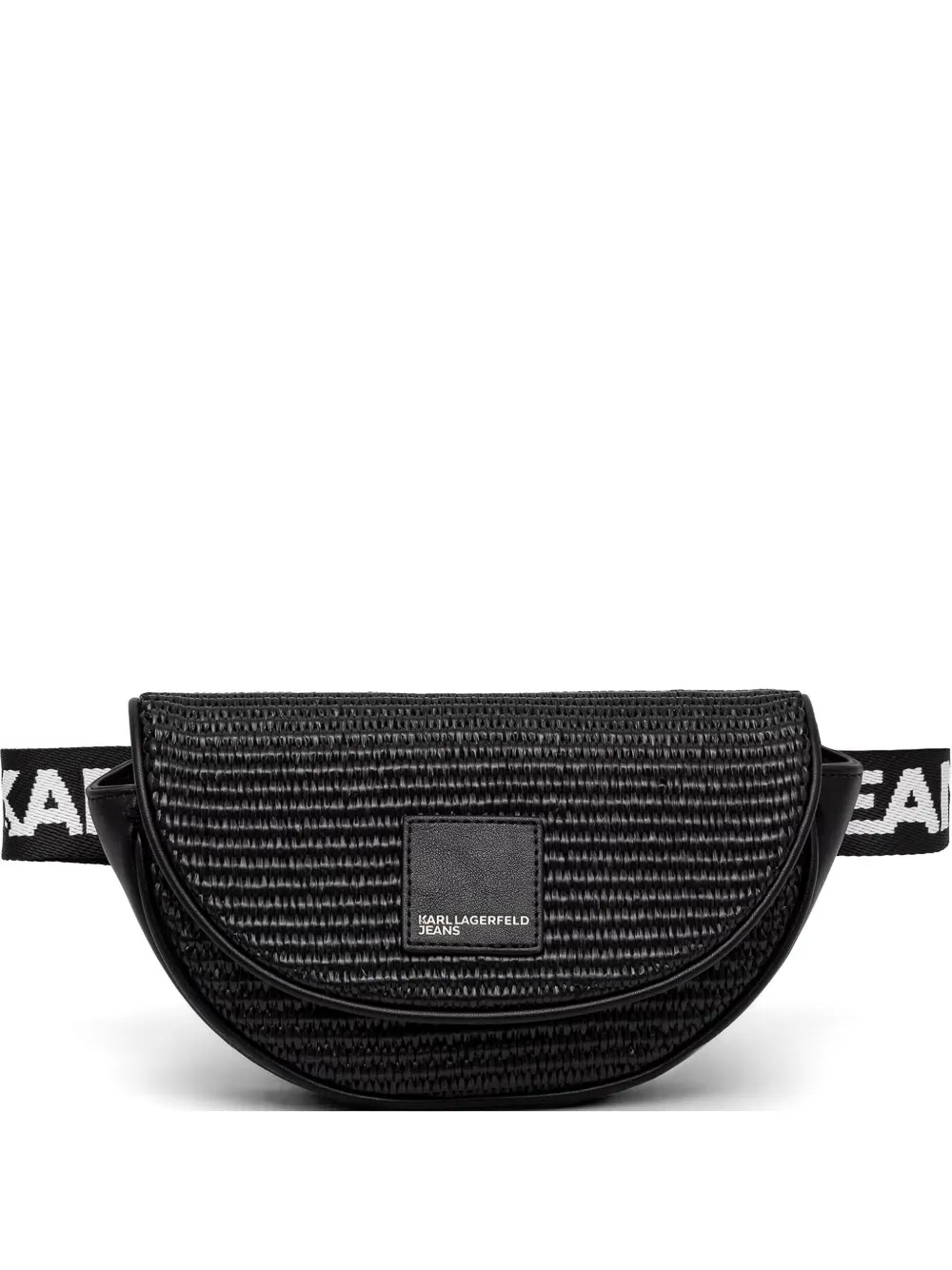 Karl Lagerfeld Jeans woven logo-strap belt bag - Nero