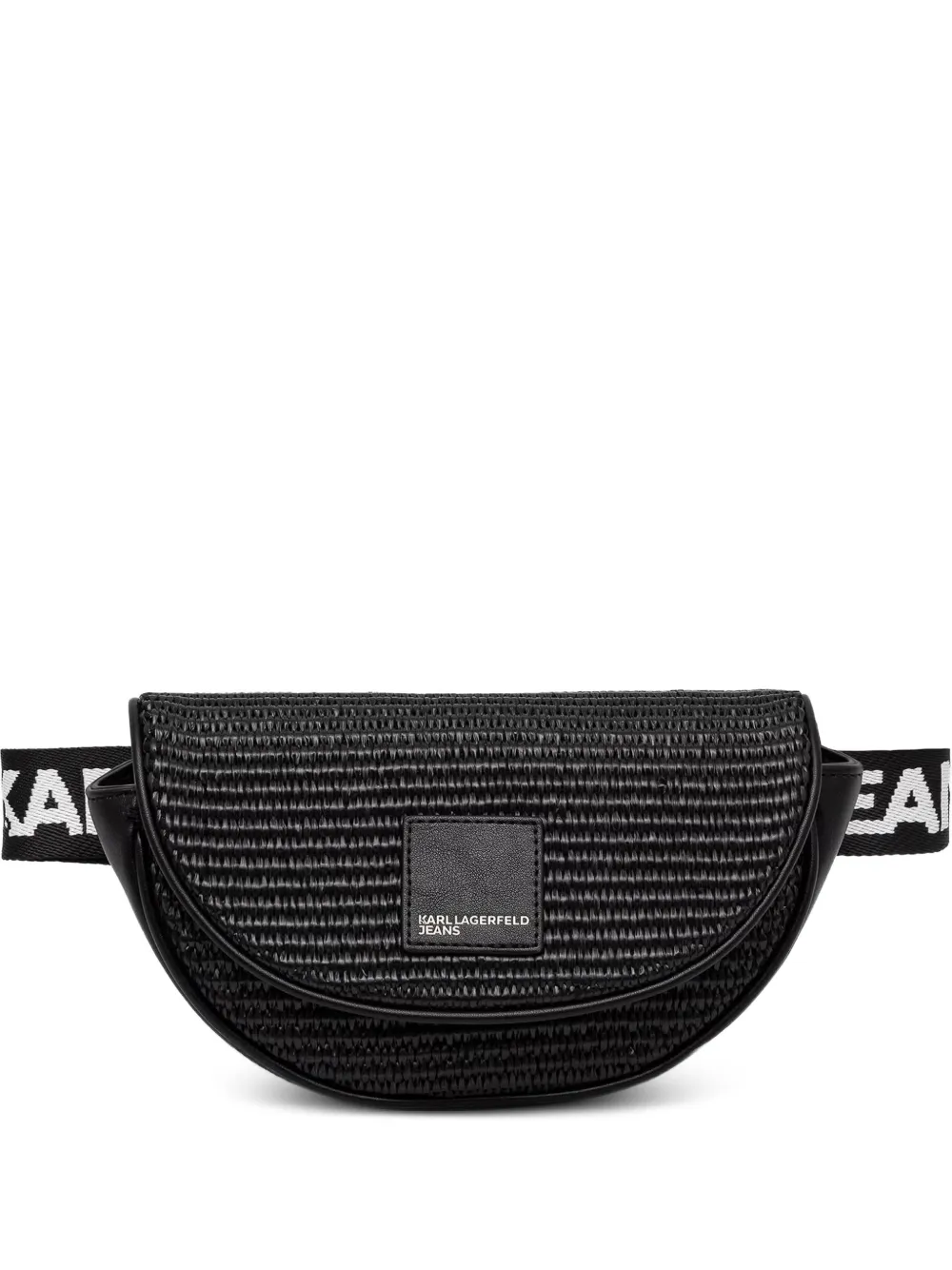 Karl Lagerfeld Jeans woven logo-strap belt bag - Nero