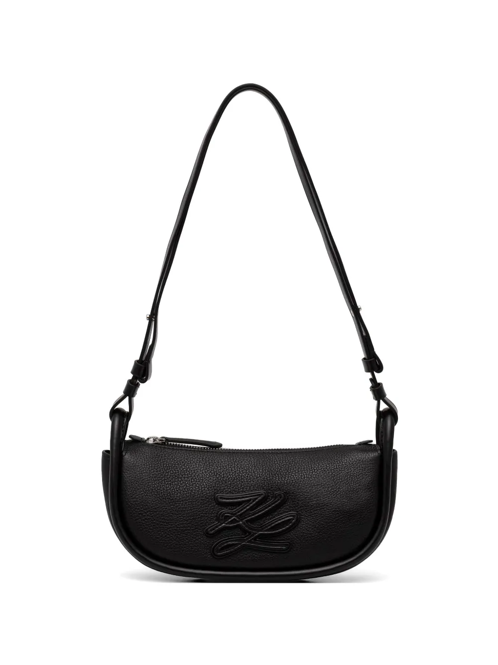 Karl Lagerfeld logo-patch crossbody bag - Nero