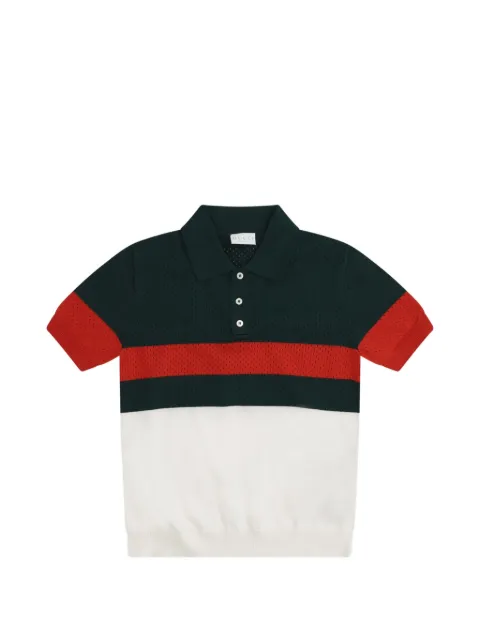 Gucci Kids playera tipo polo con rayas Web