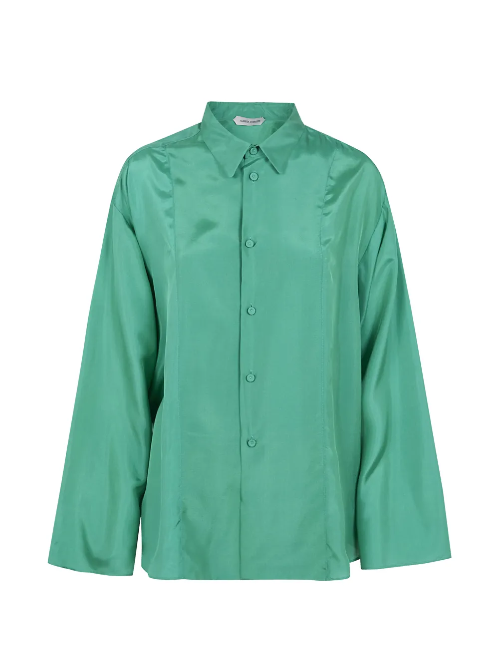 Alberta Ferretti satin-finish silk shirt - Green