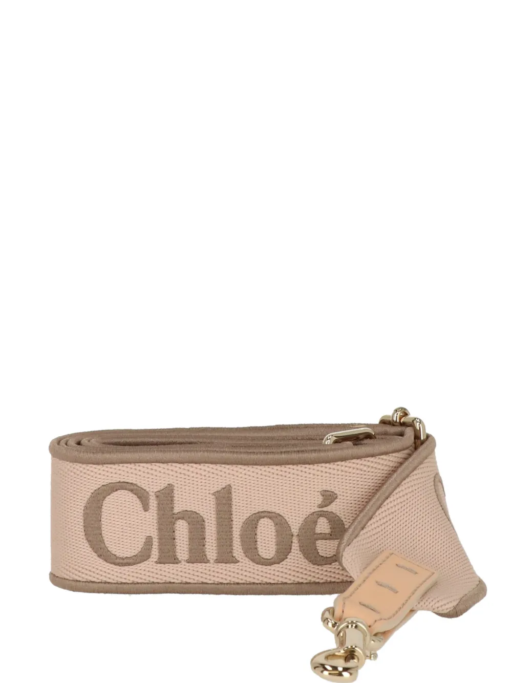 Chloé logo-embroidered adjustable bag strap - Nude