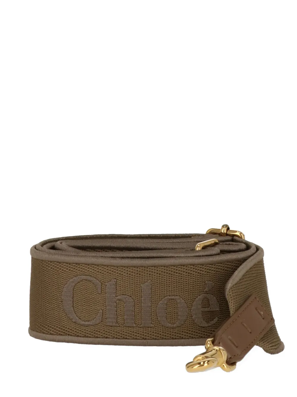 Chloé logo-embroidered adjustable shoulder strap - Marrone