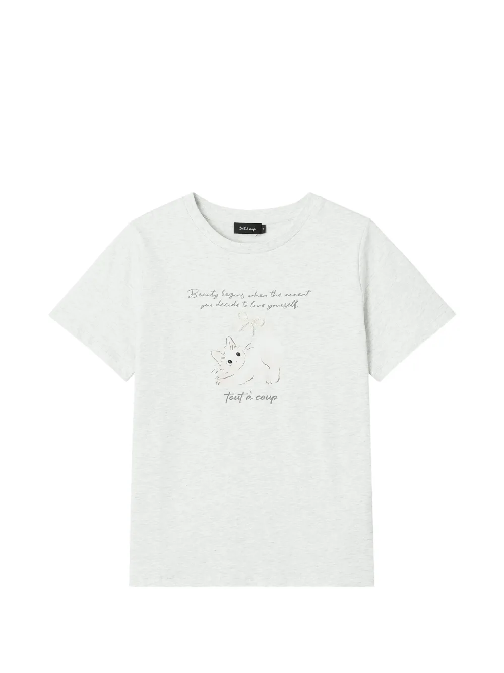 tout a coup cat-print T-shirt - Grigio