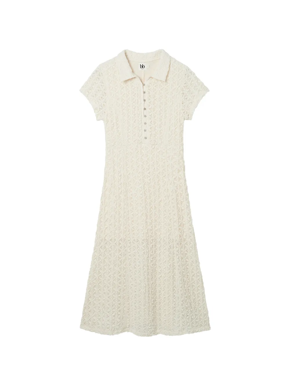 b+ab textured button-front midi dress - Toni neutri