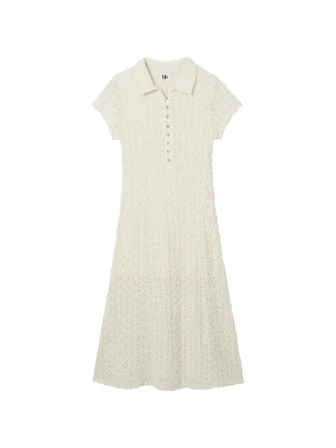 b+ab textured button-front midi dress