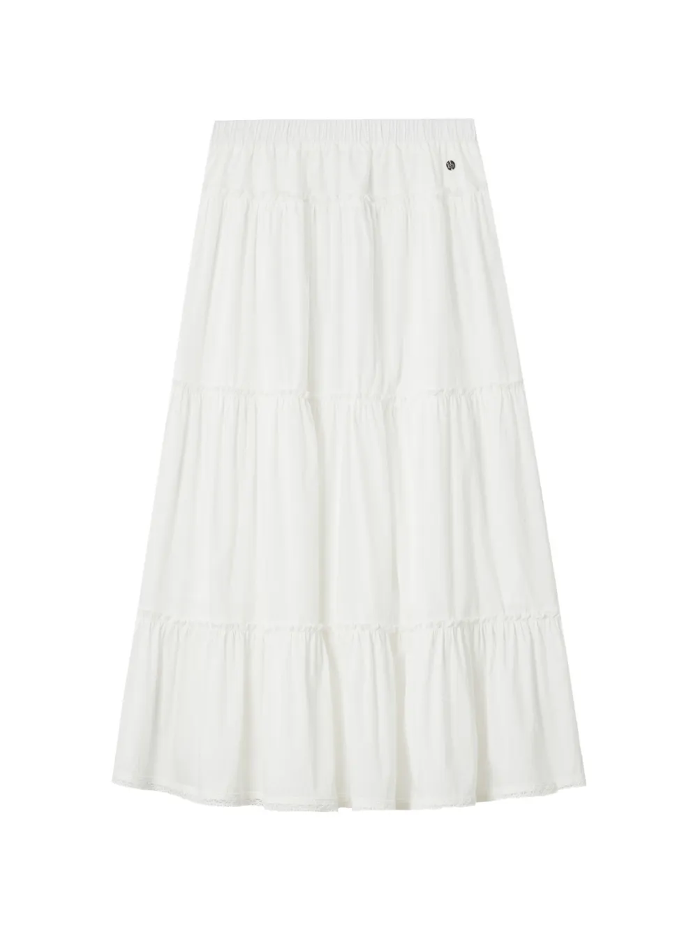 b+ab Gonna midi con balze - Bianco
