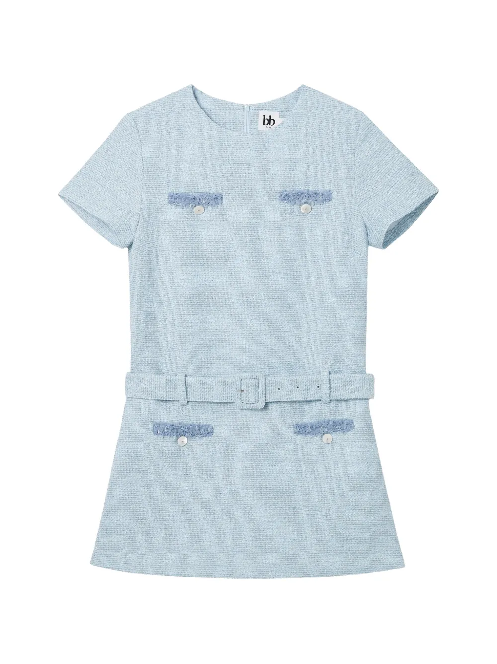 b+ab distressed-detail mini dress - Blu