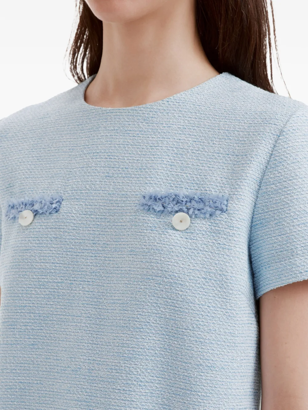 b+ab Mini-jurk met gerafeld detail Blauw