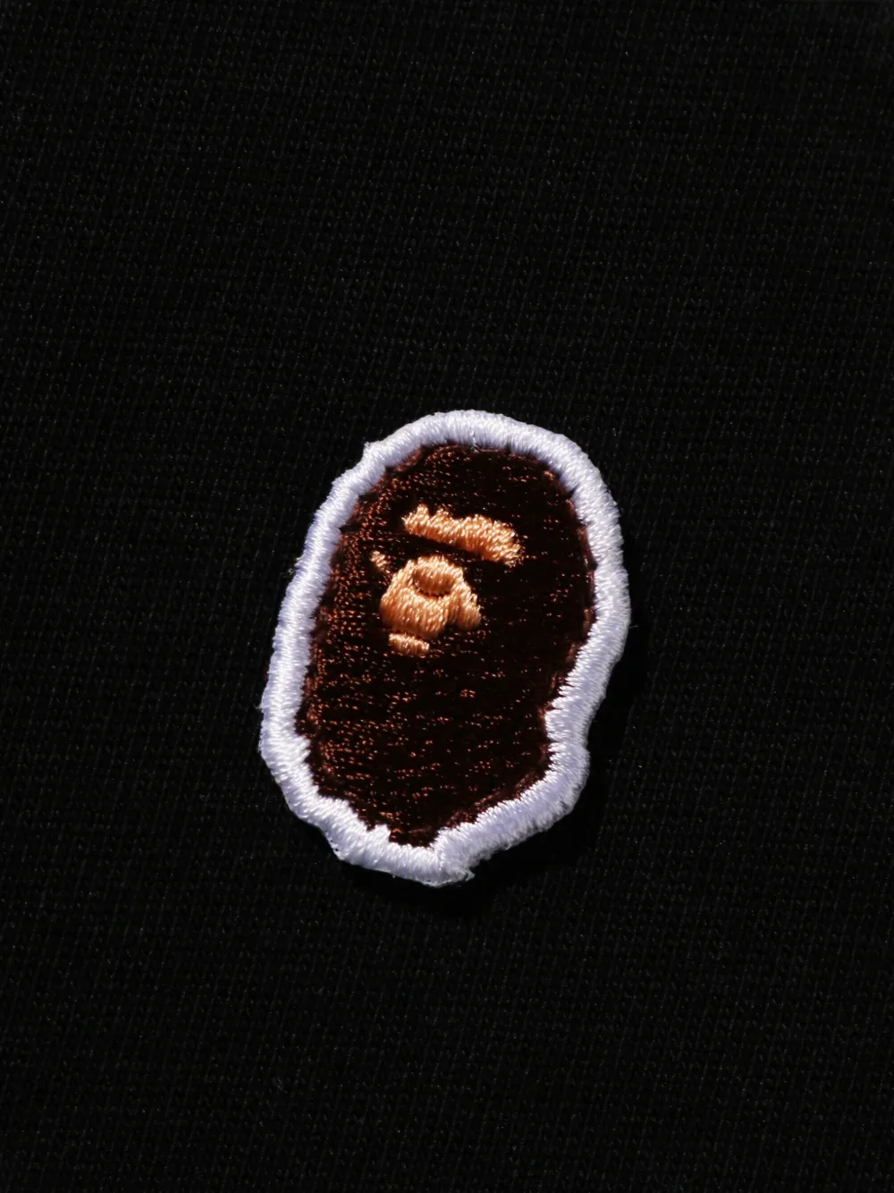 A BATHING APE Head T-shirt met borduurwerk Zwart