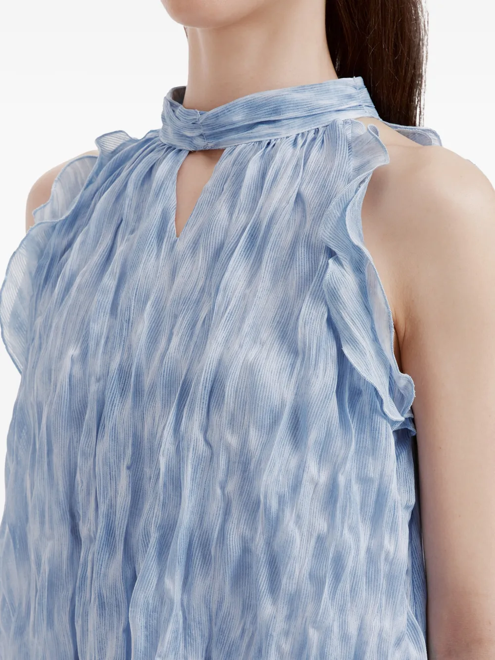 b+ab Gekreukte mini-jurk Blauw