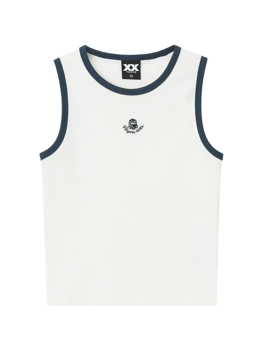 FINGERCROXX ribbed logo-embroidered top - Toni neutri
