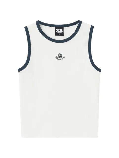 FINGERCROXX ribbed logo-embroidered top