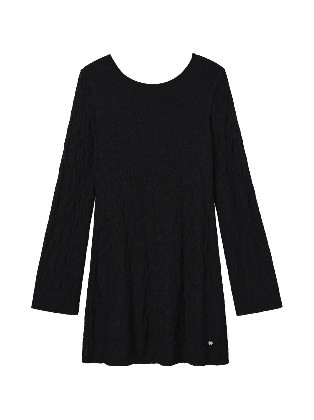 b+ab crinkled long-sleeve mini dress - Nero