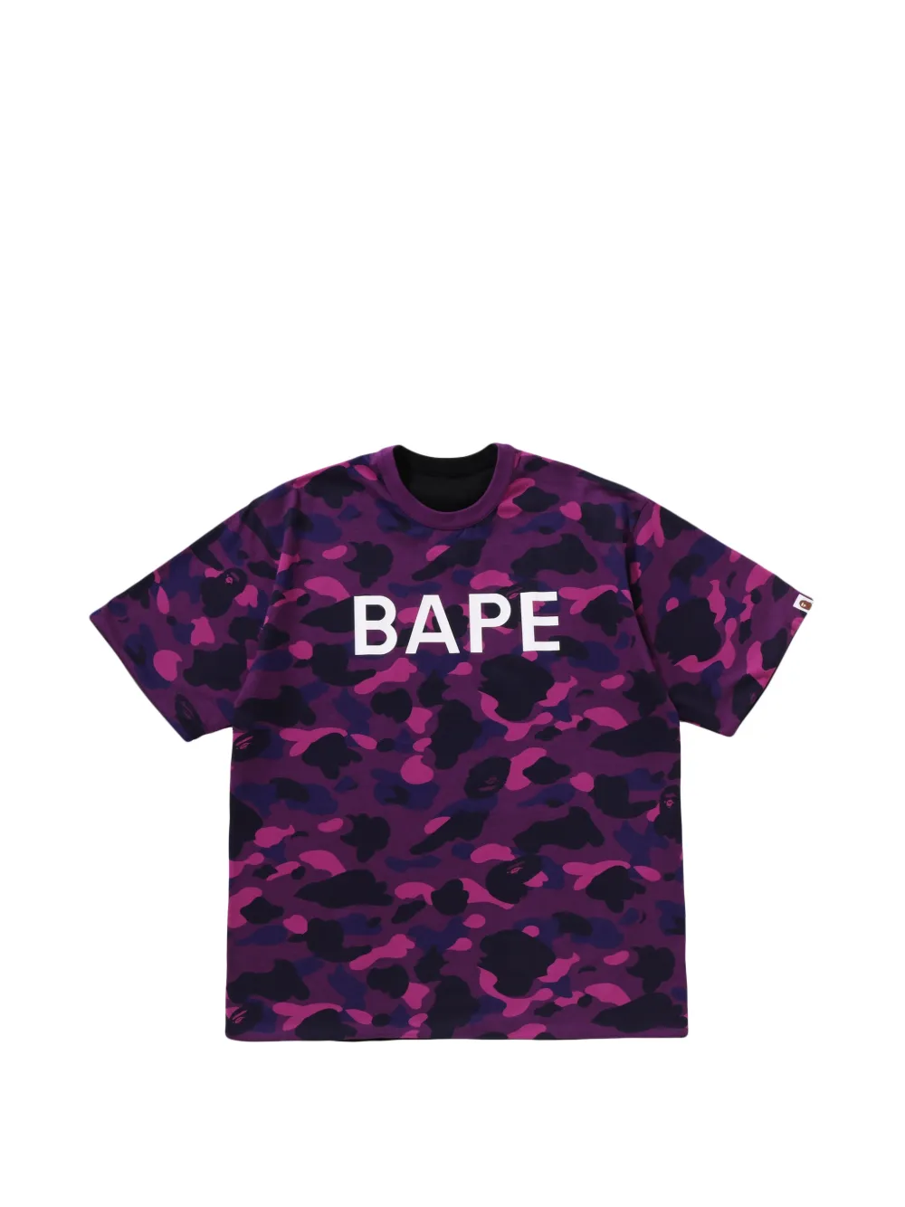 A BATHING APE Omkeerbaar T-shirt met camouflageprint Zwart