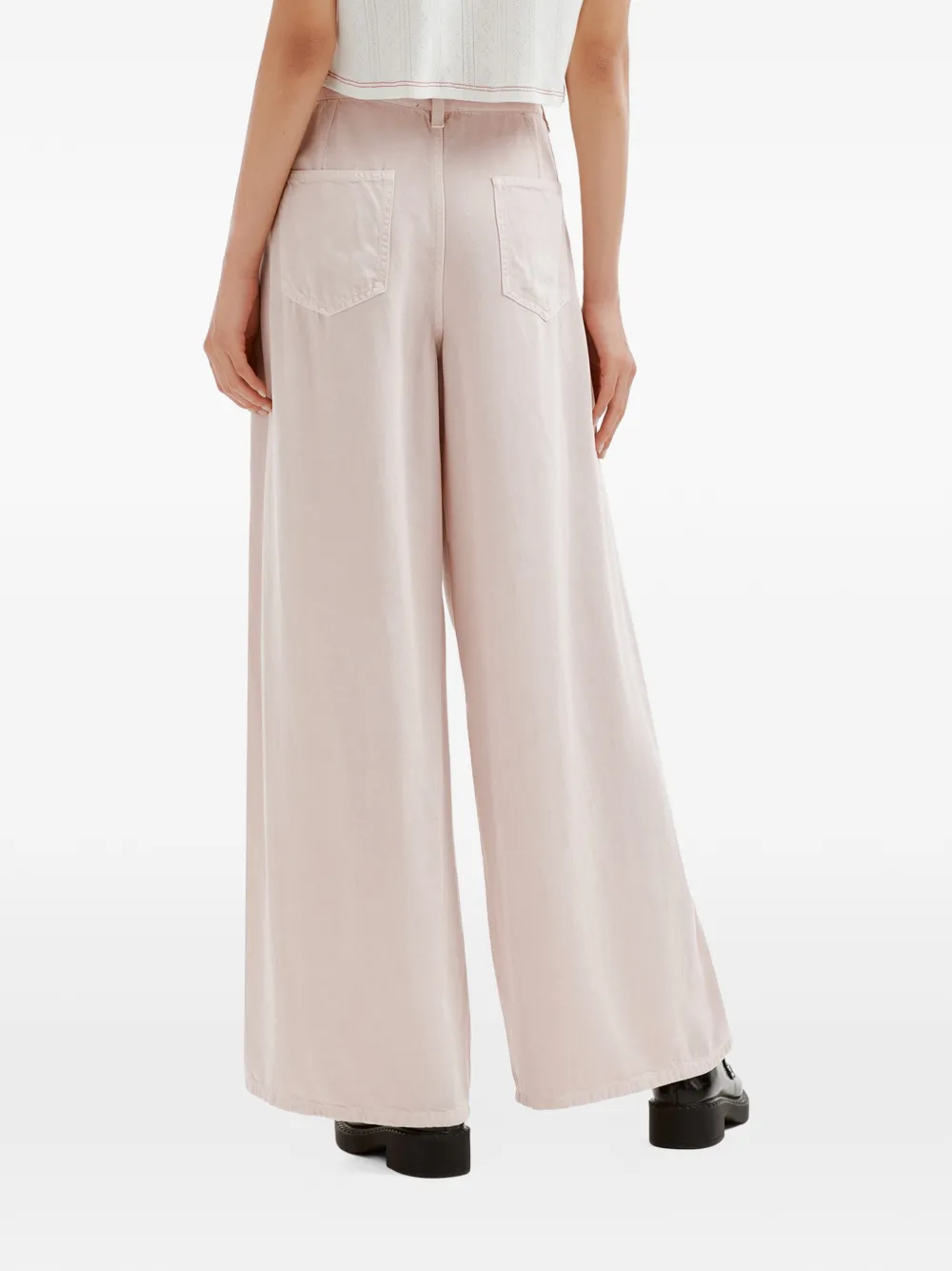 tout a coup Jeans met wijde pijpen en kanten detail Roze