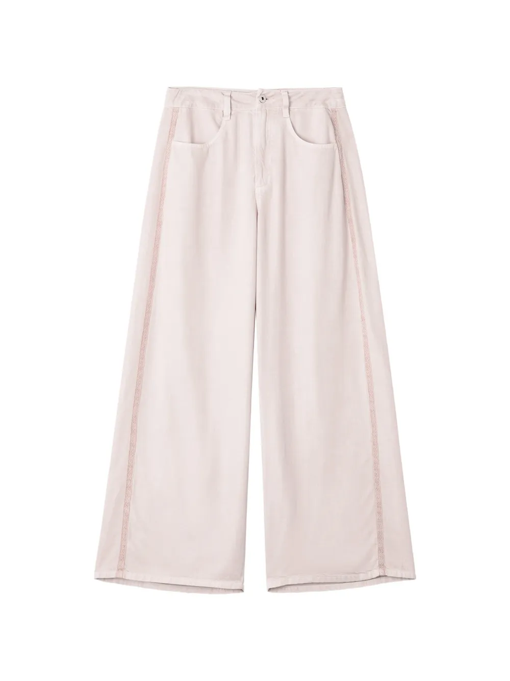 tout a coup lace-detail wide-leg jeans - Rosa