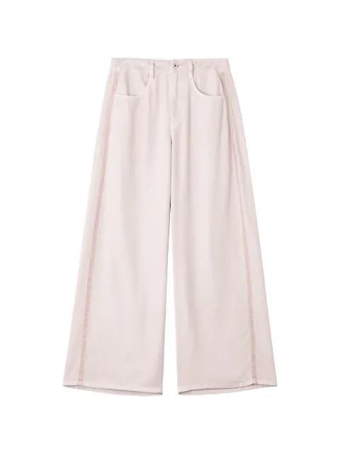 tout a coup lace-detail wide-leg jeans