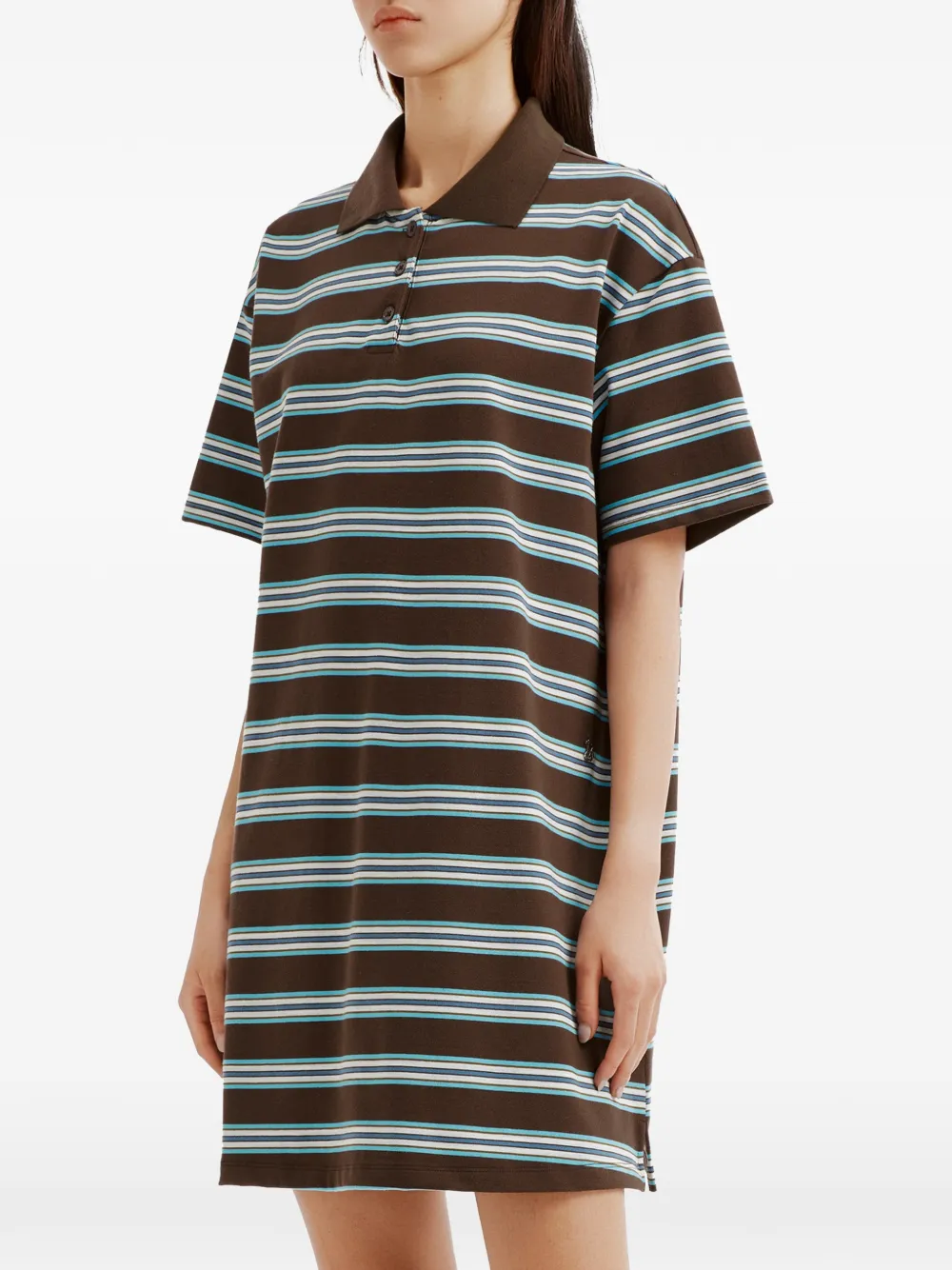 tout a coup Mini-polojurk met horizontale strepen Bruin