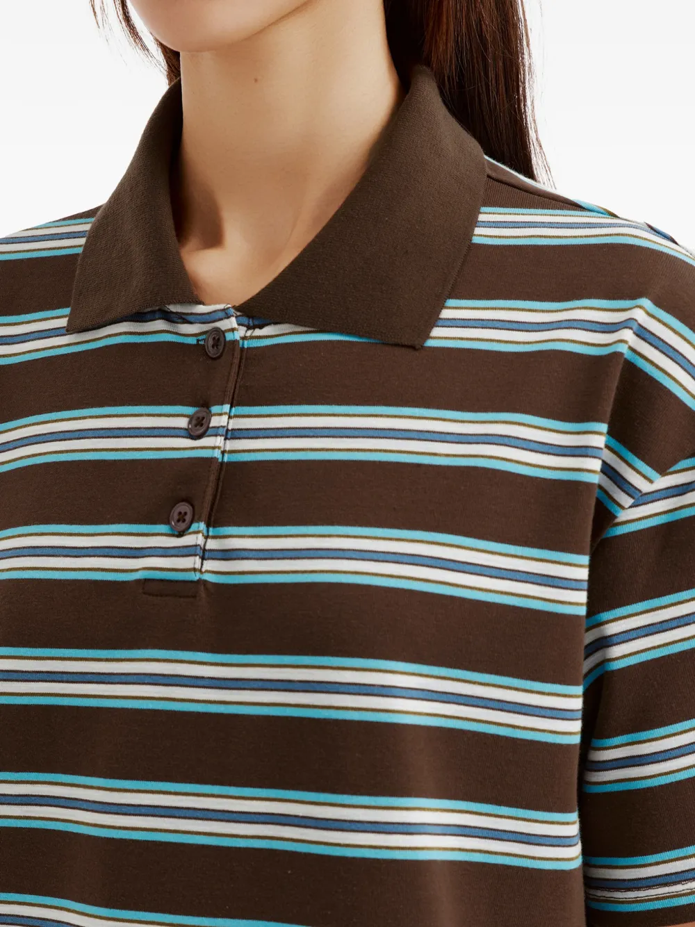 tout a coup Mini-polojurk met horizontale strepen Bruin