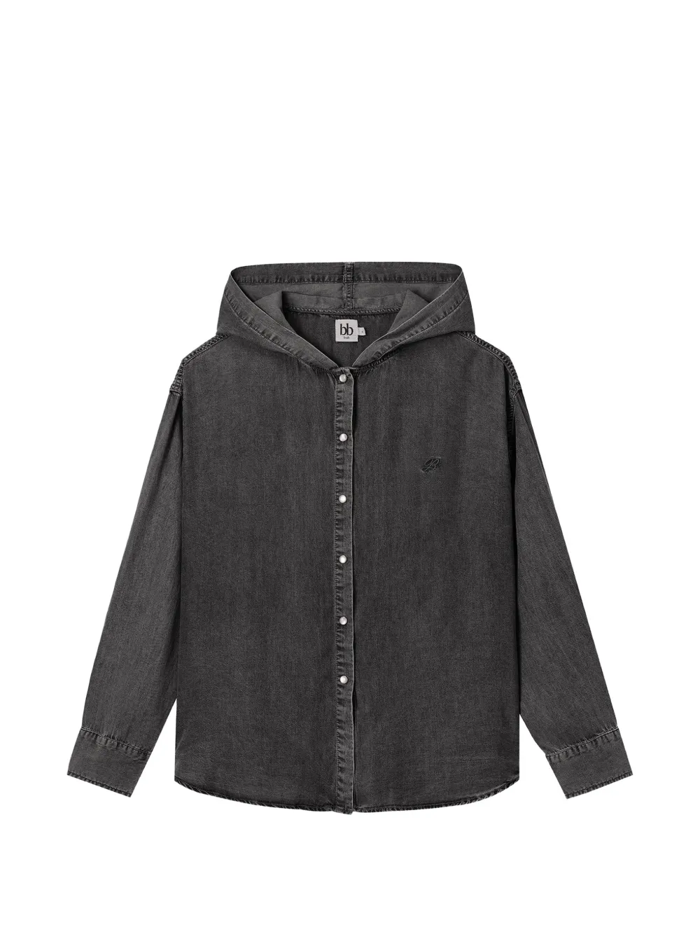 b+ab hooded denim shirt - Grigio