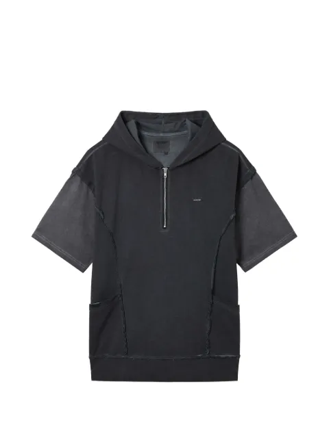 Musium Div. half-zip hooded T-shirt