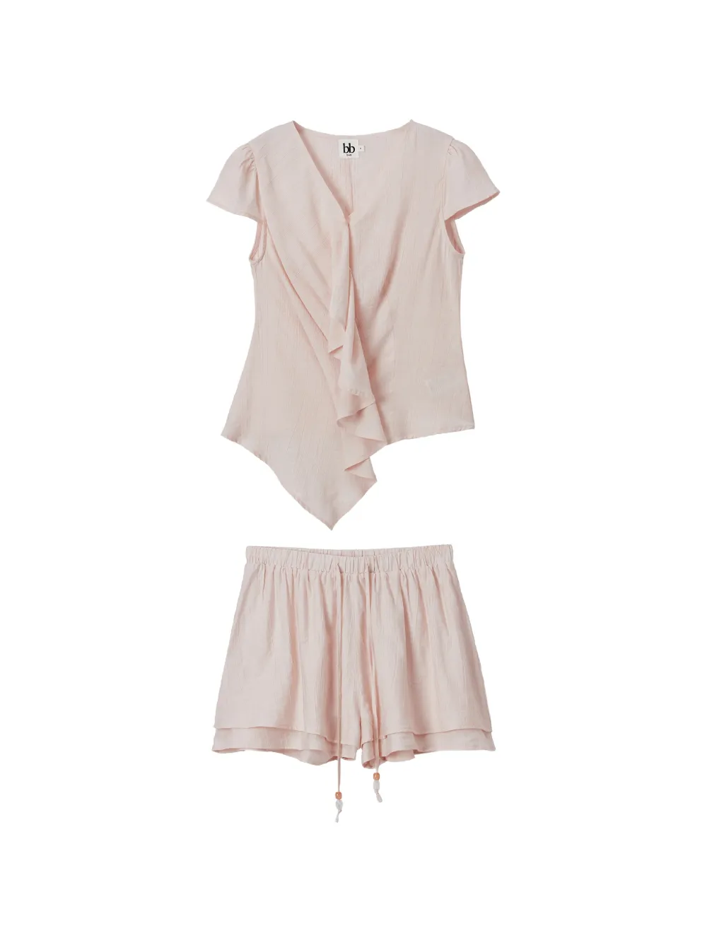 b+ab ruffled-detail short set - Rosa