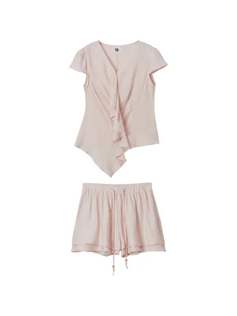 b+ab ruffled-detail short set