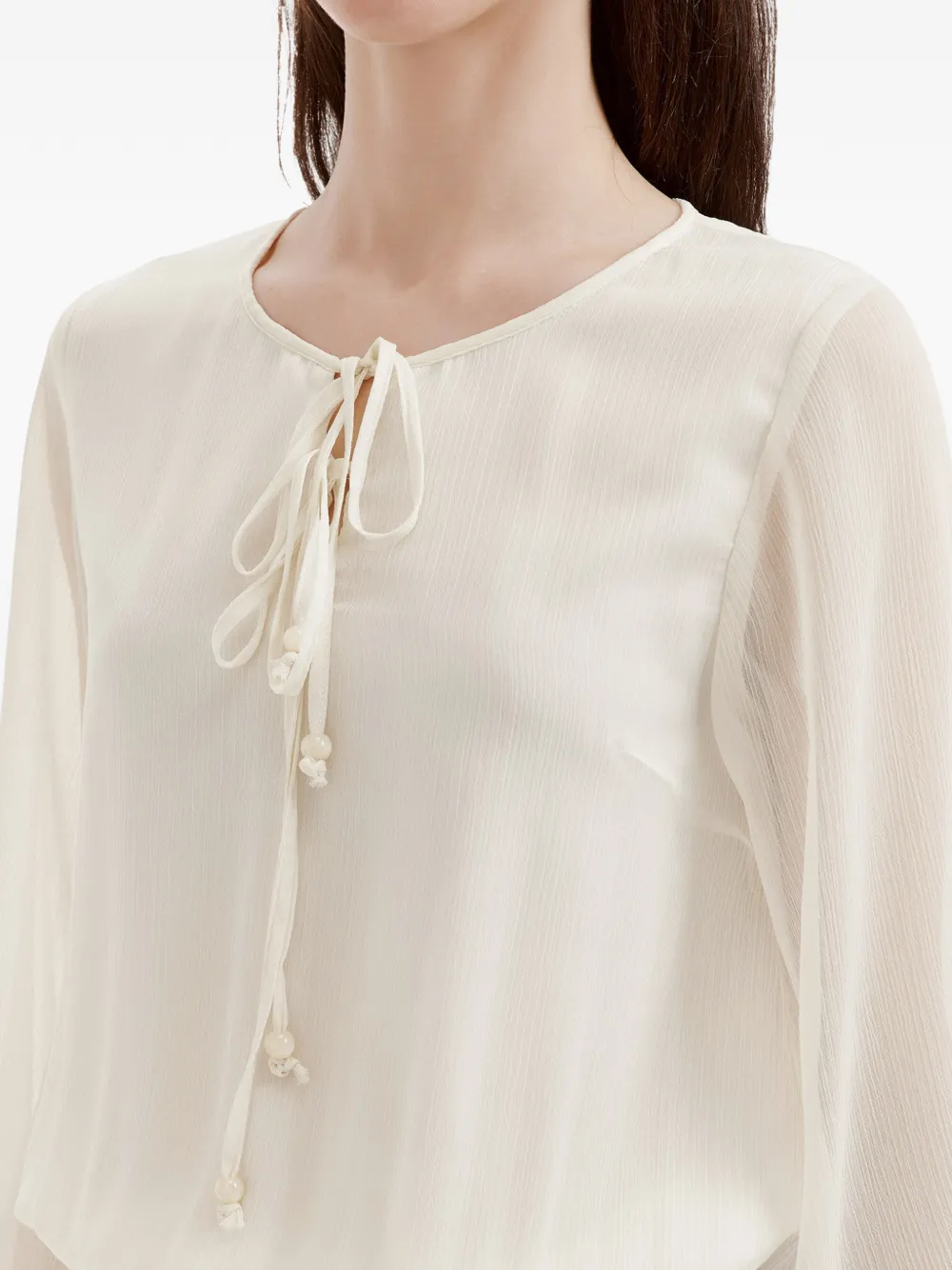 b+ab Mini-jurk met striksluiting Beige