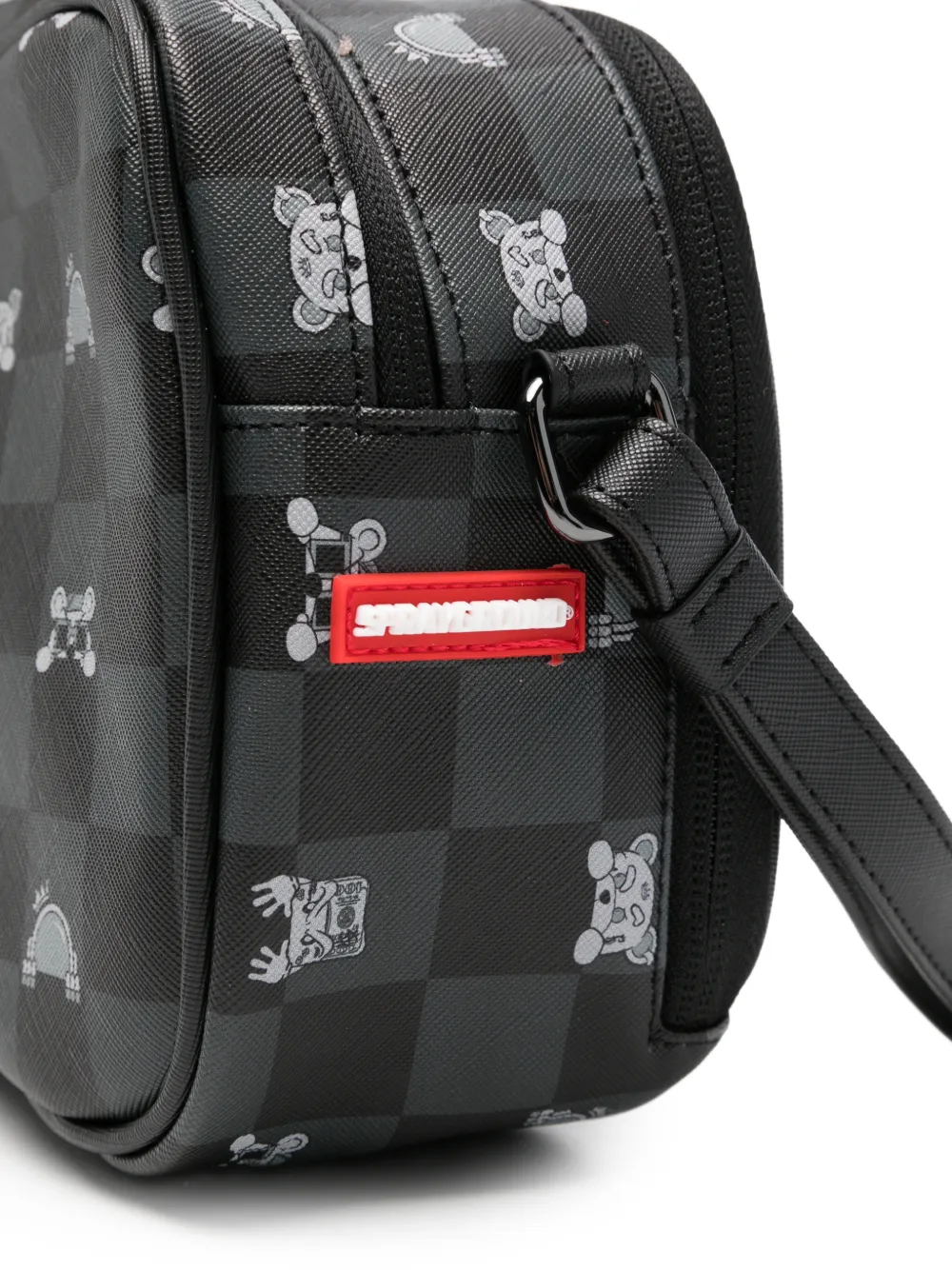 Sprayground Geruite toilettas met haaienprint Zwart