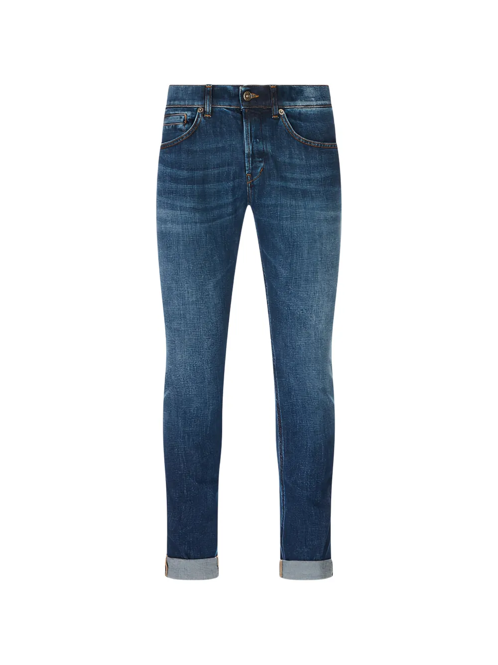 DONDUP logo-plaque whiskered skinny jeans - Blu