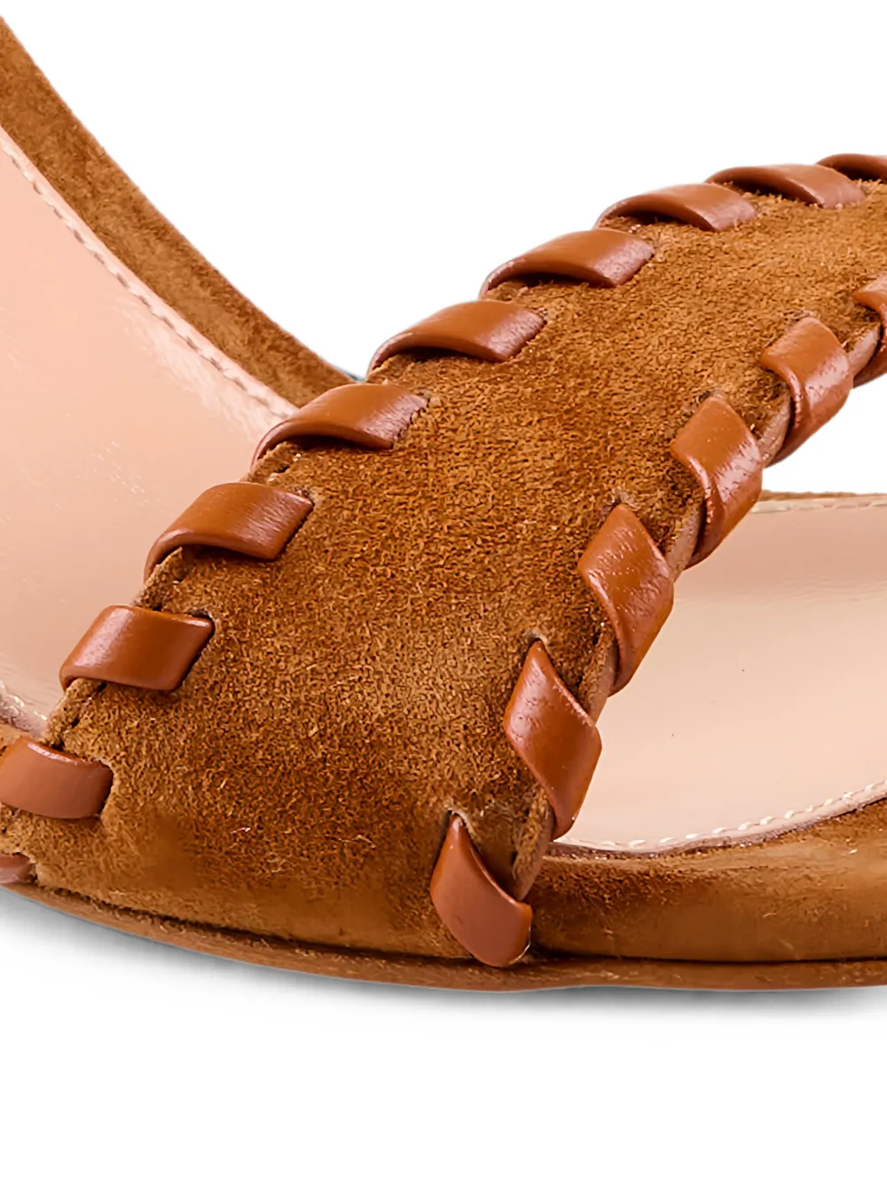 Gianvito Rossi whipstitch-trim suede sandals Bruin