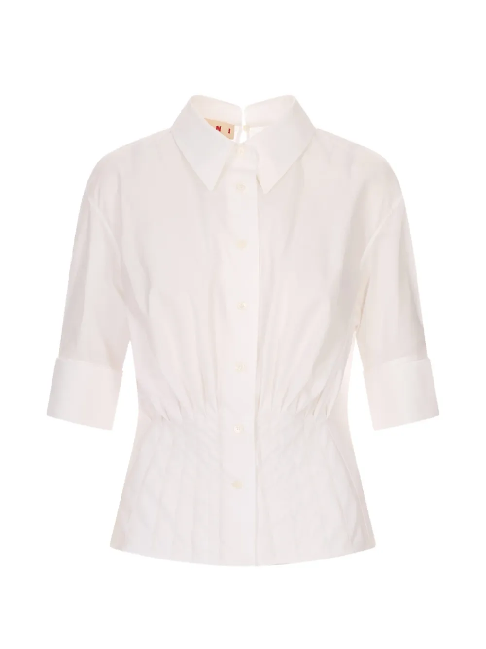 Marni pleated short-sleeve shirt - Weiß